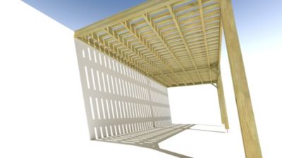 Pergola bois - 7m x 3m - adossée - sens largeur - platelage bois - livraison comprise