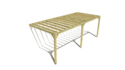 Pergola bois - 7m x 3m - adossée - sens profondeur - livraison comprise