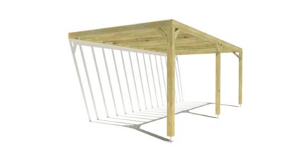 Pergola bois - 7m x 3m - adossée - sens profondeur - livraison comprise