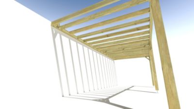 Pergola bois - 7m x 3m - adossée - sens profondeur - livraison comprise