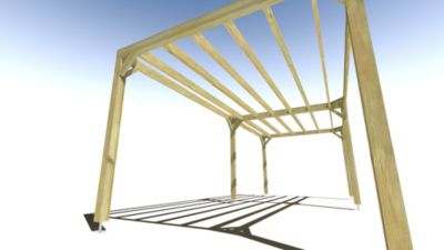 Pergola bois - 7m x 3m - indépendante - sens largeur - livraison comprise