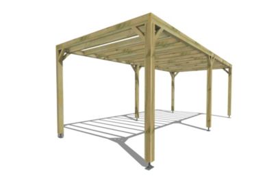 Pergola bois - 7m x 3m - indépendante - sens profondeur - livraison comprise