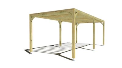 Pergola bois - 7m x 3m - indépendante - sens profondeur - livraison comprise