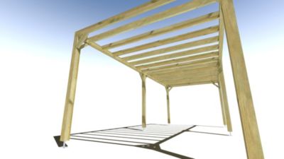 Pergola bois - 7m x 3m - indépendante - sens profondeur - livraison comprise