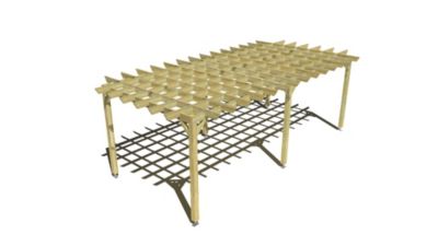 Pergola bois - 7m x 3m - indépendante - style retro - livraison comprise