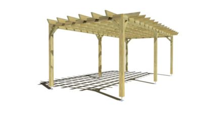 Pergola bois - 7m x 3m - indépendante - style retro - livraison comprise