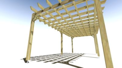 Pergola bois - 7m x 3m - indépendante - style retro - livraison comprise