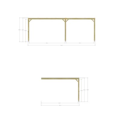 Pergola bois - 7m x 4m - adossée - sens largeur - couverture étanche transparente incluse - livraison comprise