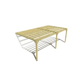 Pergola bois - 7m x 4m - adossée - sens largeur - livraison comprise