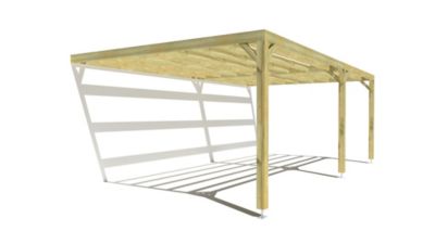 Pergola bois - 7m x 4m - adossée - sens largeur - livraison comprise