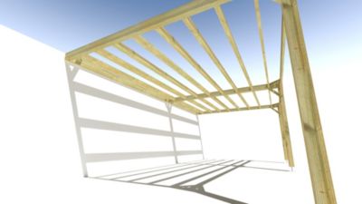 Pergola bois - 7m x 4m - adossée - sens largeur - livraison comprise