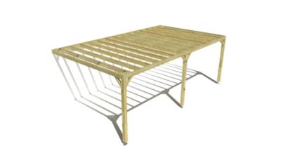 Pergola bois - 7m x 4m - adossée - sens profondeur - livraison comprise