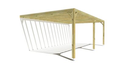 Pergola bois - 7m x 4m - adossée - sens profondeur - livraison comprise