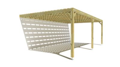 Pergola bois - 7m x 4m - adossée - sens profondeur - platelage bois - livraison comprise