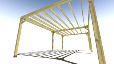 Pergola bois - 7m x 4m - indépendante - sens largeur - livraison comprise