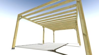 Pergola bois - 7m x 4m - indépendante - sens profondeur - livraison comprise