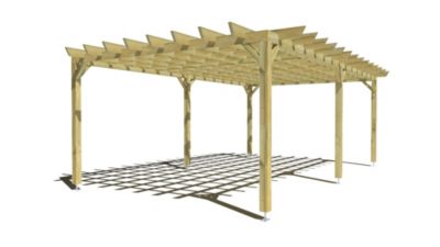 Pergola bois - 7m x 4m - indépendante - style retro - livraison comprise