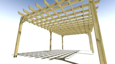 Pergola bois - 7m x 4m - indépendante - style retro - livraison comprise