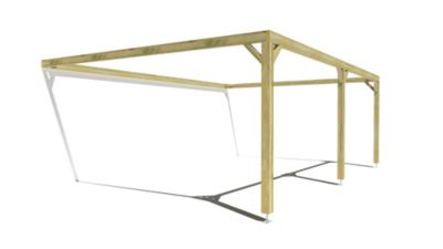 Pergola bois - 7m x 5m - adossée - cadre simple - livraison comprise