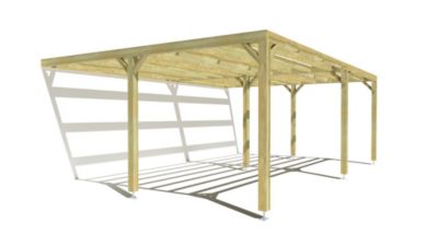 Pergola bois - 7m x 5m - adossée - sens largeur - livraison comprise