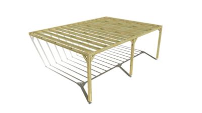 Pergola bois - 7m x 5m - adossée - sens profondeur - livraison comprise