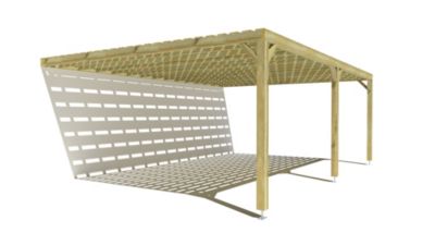 Pergola bois - 7m x 5m - adossée - sens profondeur - platelage bois - livraison comprise