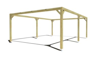 Pergola bois - 7m x 5m - indépendante - cadre simple - livraison comprise