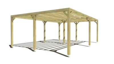 Pergola bois - 7m x 5m - indépendante - sens largeur - livraison comprise