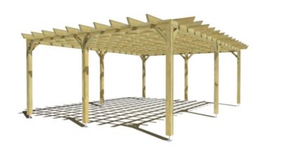 Pergola bois - 7m x 5m - indépendante - style retro - livraison comprise