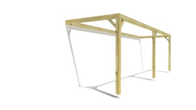 Pergola bois - 8m x 2m - adossée - cadre simple - livraison comprise