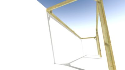 Pergola bois - 8m x 2m - adossée - cadre simple - livraison comprise