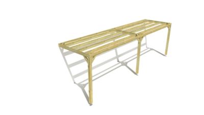 Pergola bois - 8m x 2m - adossée - sens largeur - livraison comprise