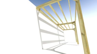 Pergola bois - 8m x 2m - adossée - sens largeur - livraison comprise