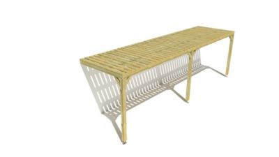 Pergola bois - 8m x 2m - adossée - sens largeur - platelage bois - livraison comprise