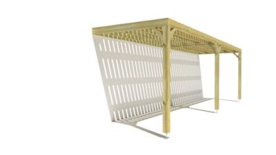 Pergola bois - 8m x 2m - adossée - sens largeur - platelage bois - livraison comprise