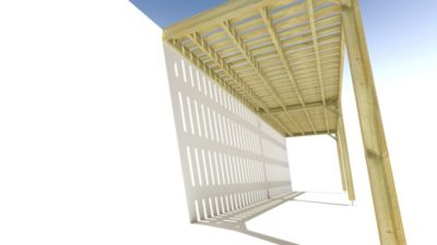 Pergola bois - 8m x 2m - adossée - sens largeur - platelage bois - livraison comprise