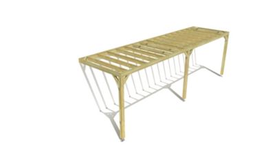 Pergola bois - 8m x 2m - adossée - sens profondeur - livraison comprise