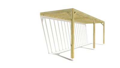 Pergola bois - 8m x 2m - adossée - sens profondeur - livraison comprise