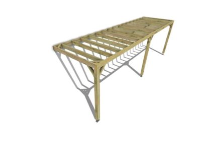 Pergola bois - 8m x 2m - adossée - sens profondeur - livraison comprise