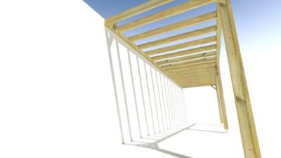 Pergola bois - 8m x 2m - adossée - sens profondeur - livraison comprise