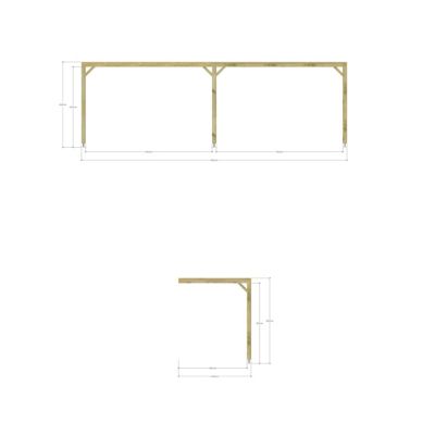 Pergola bois - 8m x 2m - adossée - sens profondeur - livraison comprise