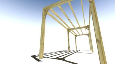 Pergola bois - 8m x 2m - indépendante - sens largeur - livraison comprise