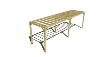 Pergola bois - 8m x 2m - indépendante - sens profondeur - livraison comprise