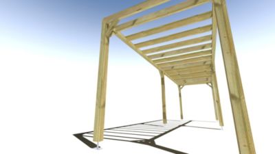 Pergola bois - 8m x 2m - indépendante - sens profondeur - livraison comprise