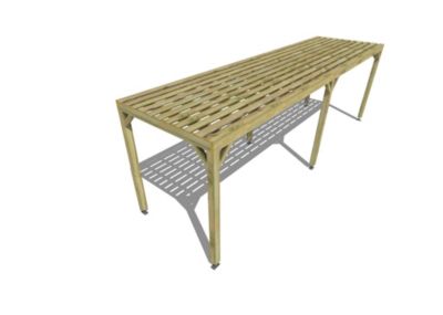 Pergola bois - 8m x 2m - indépendante - sens profondeur - platelage bois - livraison comprise