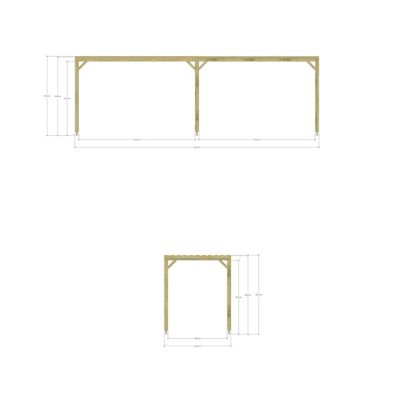 Pergola bois - 8m x 2m - indépendante - sens profondeur - platelage bois - livraison comprise