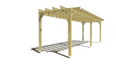 Pergola bois - 8m x 2m - indépendante - style retro - livraison comprise