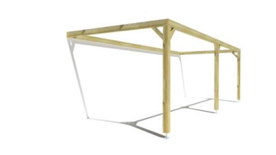 Pergola bois - 8m x 3m - adossée - cadre simple - livraison comprise