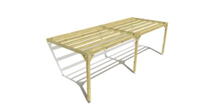 Pergola bois - 8m x 3m - adossée - sens largeur - livraison comprise