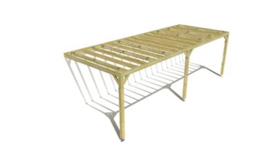 Pergola bois - 8m x 3m - adossée - sens profondeur - livraison comprise